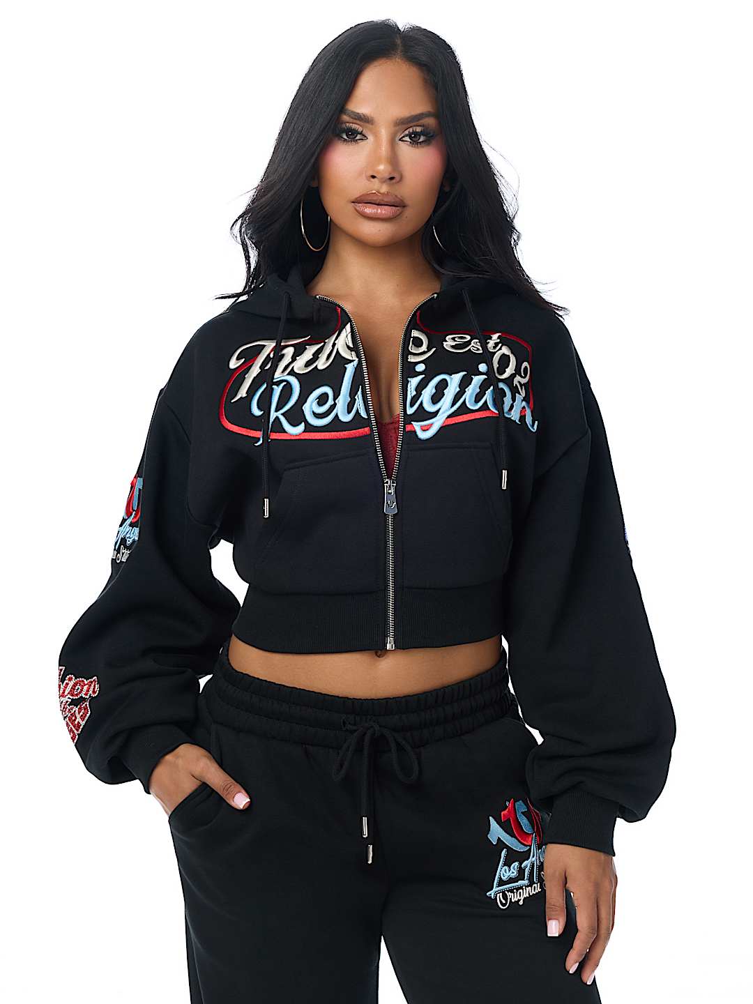 CRYSTAL RELAXED ZIP HOODIE