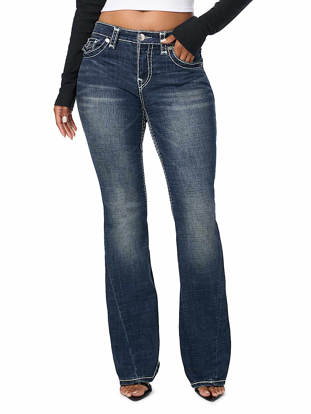 JOEY MID RISE SUPER T FLAP FLARE JEAN