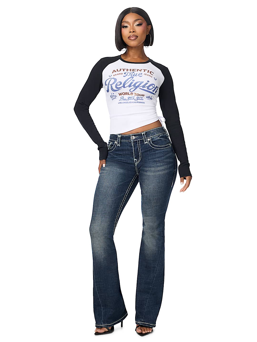 JOEY MID RISE SUPER T FLAP FLARE JEAN
