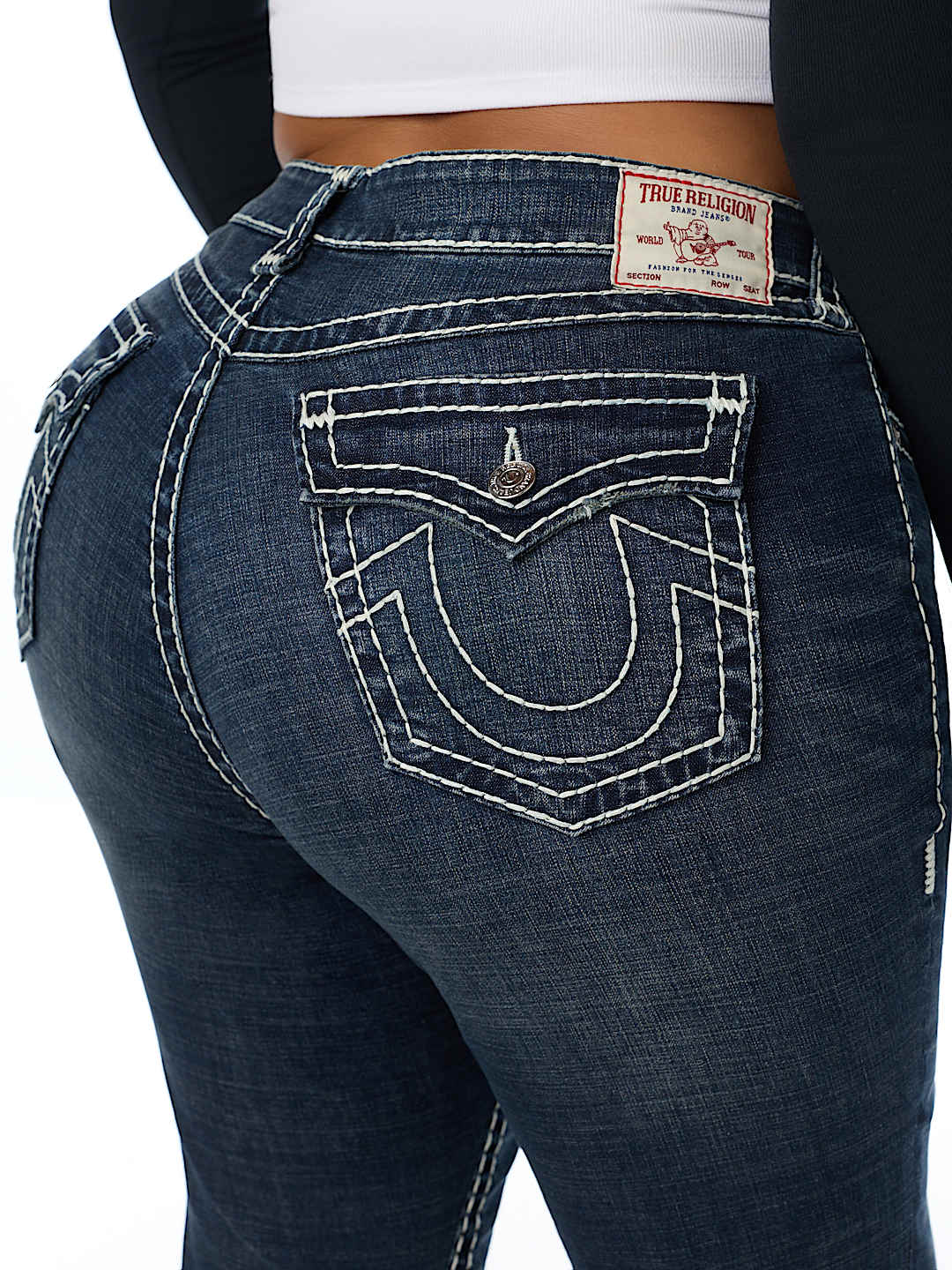 PLUS JOEY MID RISE SUPER T FLAP FLARE JEAN