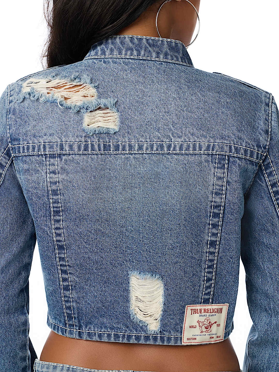DISTRESSED BIG T CARGO JACKET