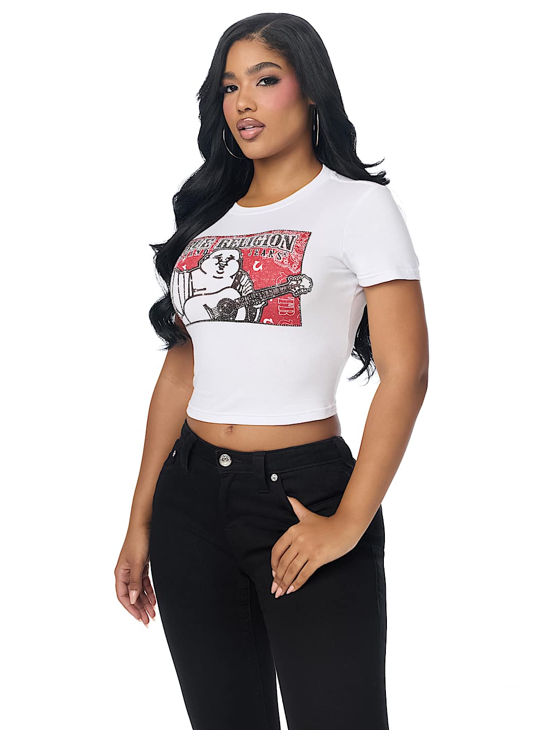 CRYSTAL BUDDHA BANDANA BABY TEE