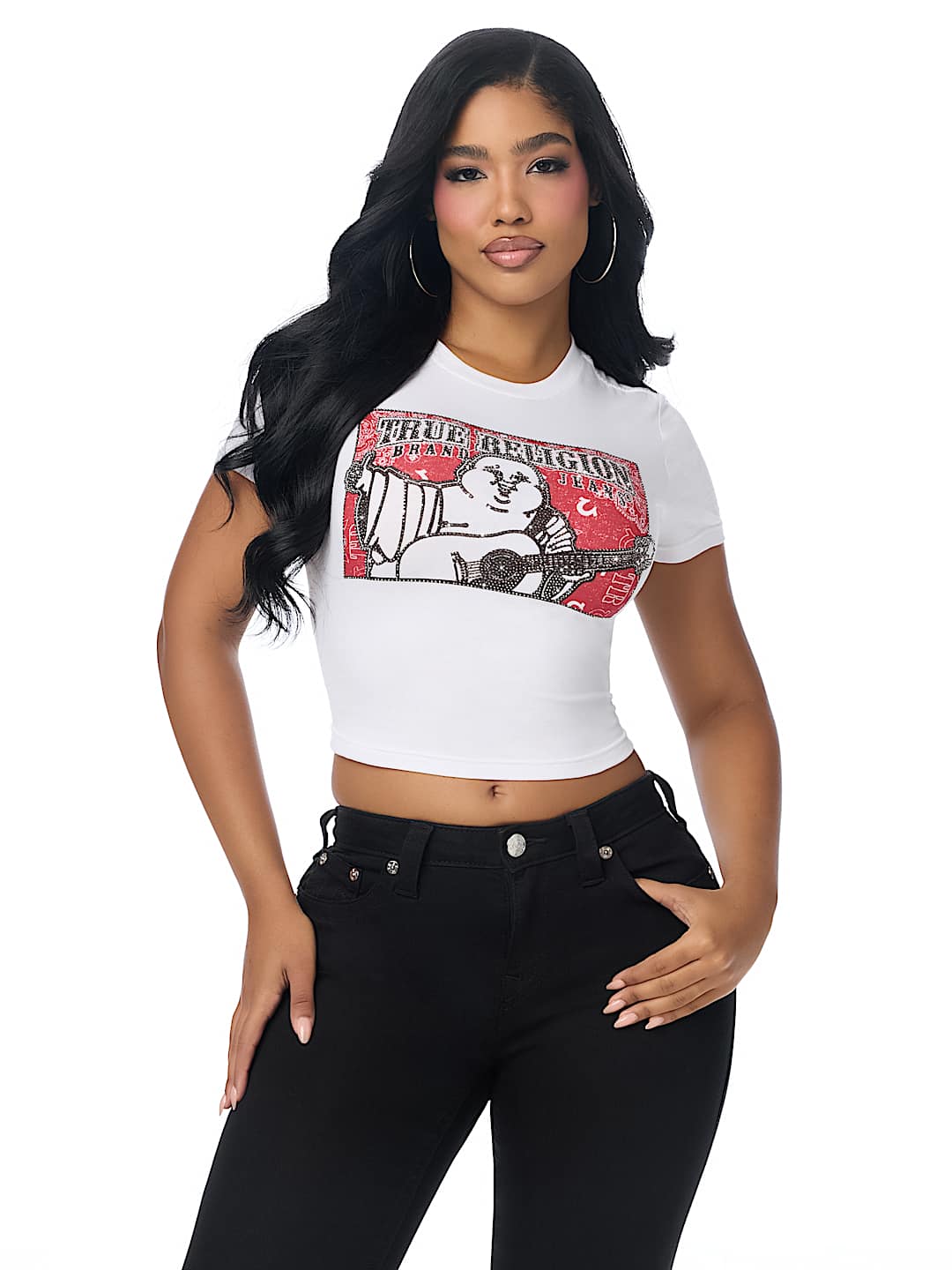 CRYSTAL BUDDHA BANDANA BABY TEE