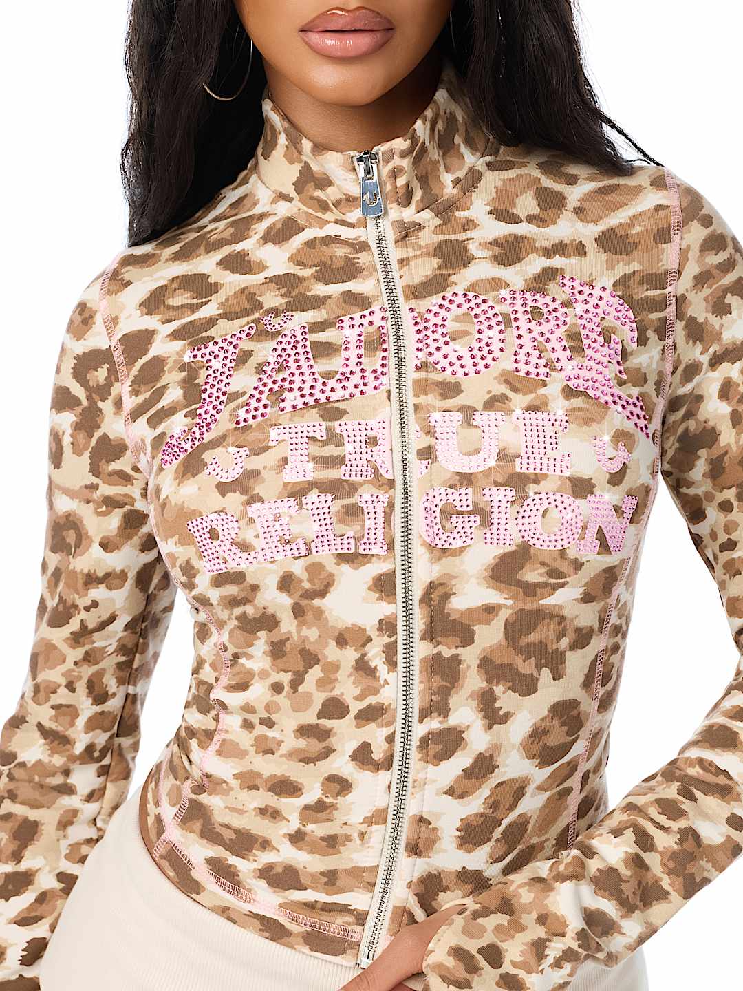 CRYSTAL J'ADORE TERRY ZIP-UP JACKET
