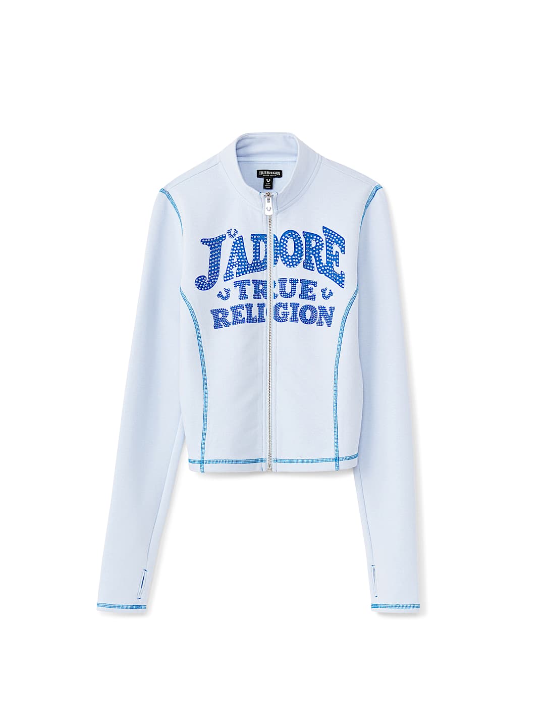 CRYSTAL J'ADORE TERRY ZIP-UP JACKET, image 8