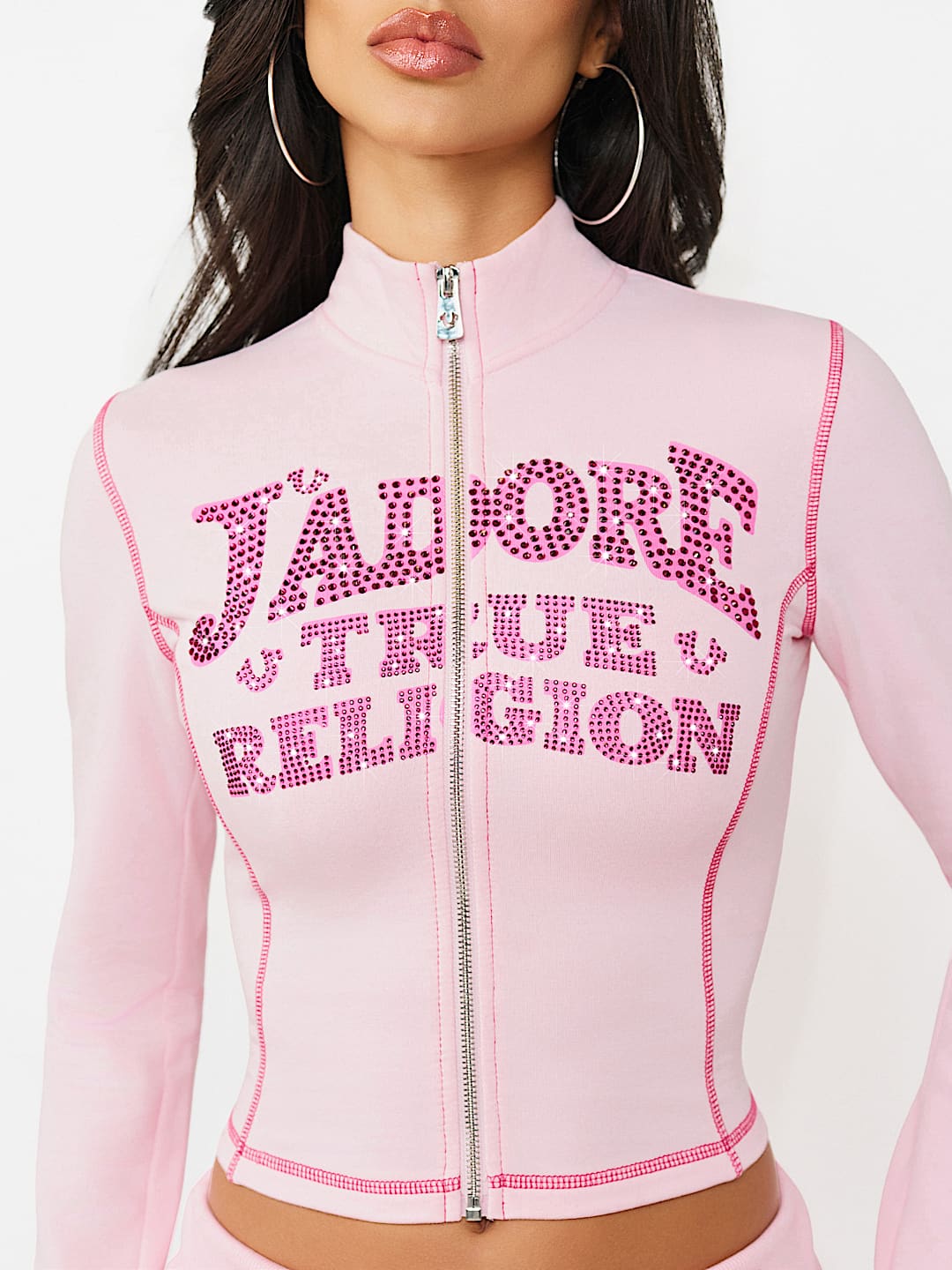 CRYSTAL J'ADORE TERRY ZIP-UP JACKET, image 1