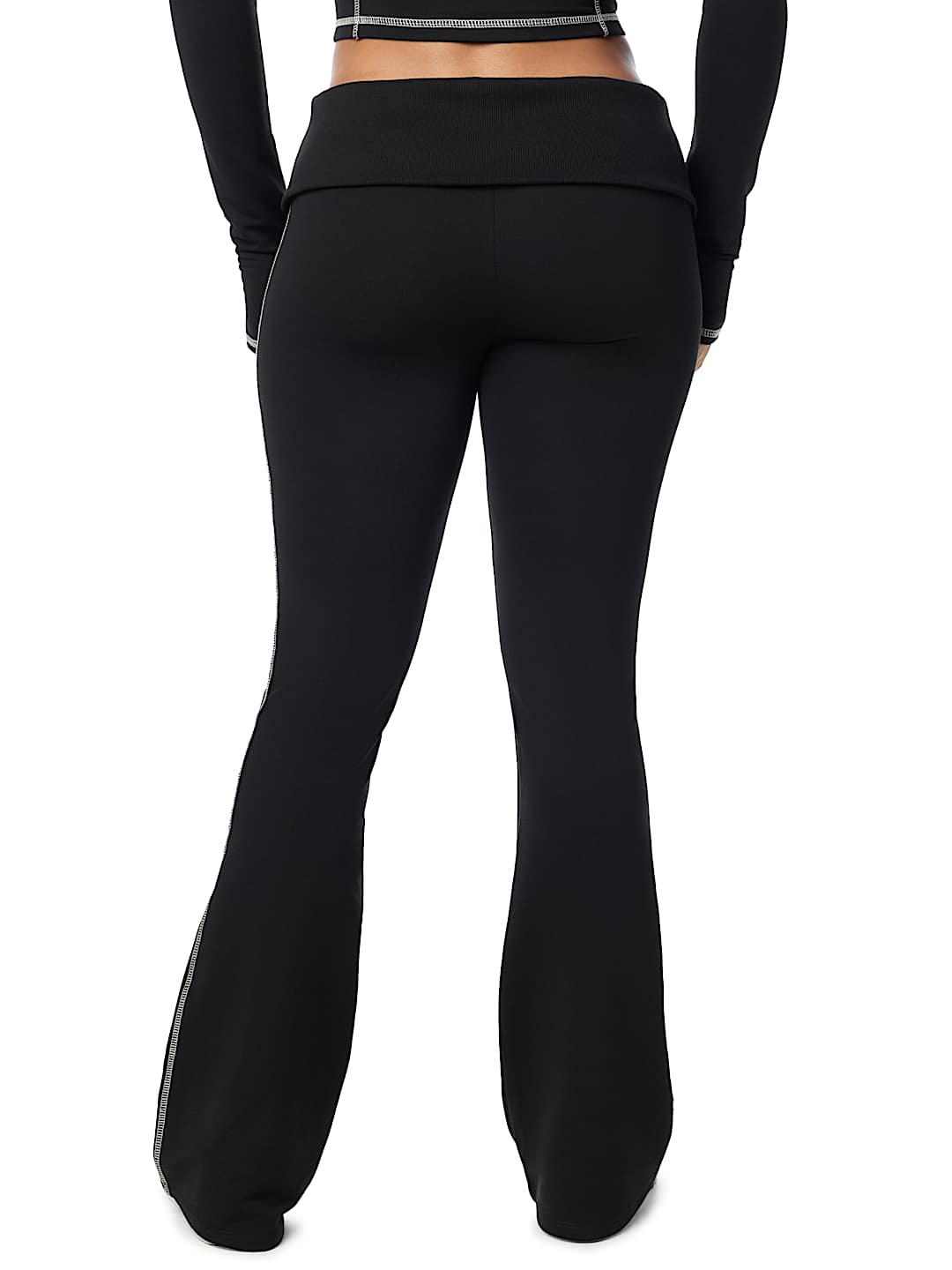 PANTALON COUPE BOTTILLON &Agrave; TAILLE &Agrave; REVERS ET LOGO &laquo;&nbsp;J&rsquo;ADORE&nbsp;&raquo; EN CRISTAUX