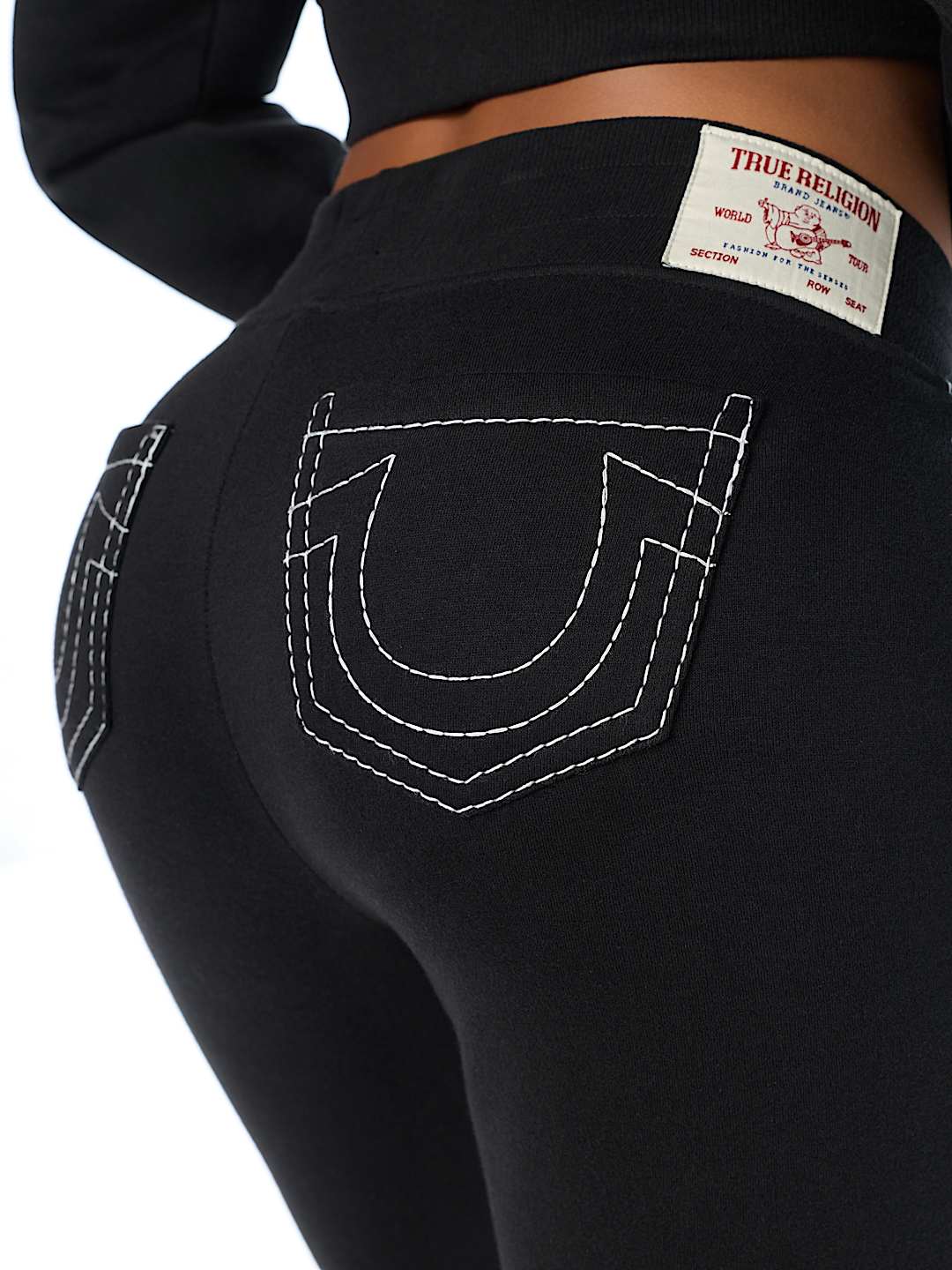 CRYSTAL MID RISE BIG T BOOTCUT SWEATPANT