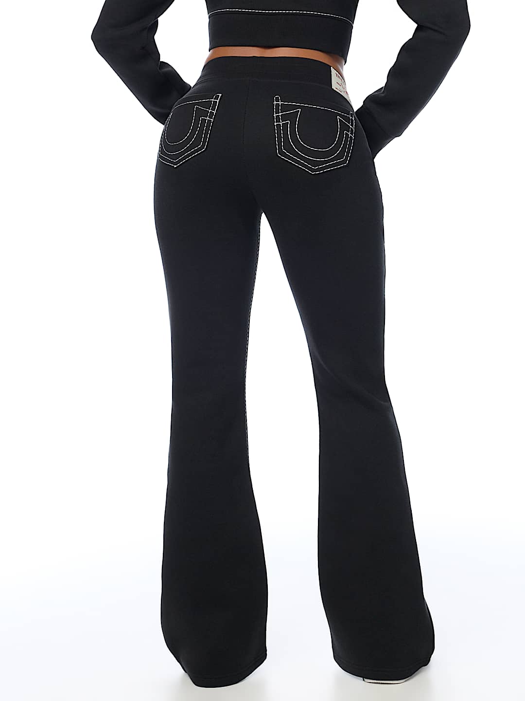 CRYSTAL MID RISE BIG T BOOTCUT SWEATPANT