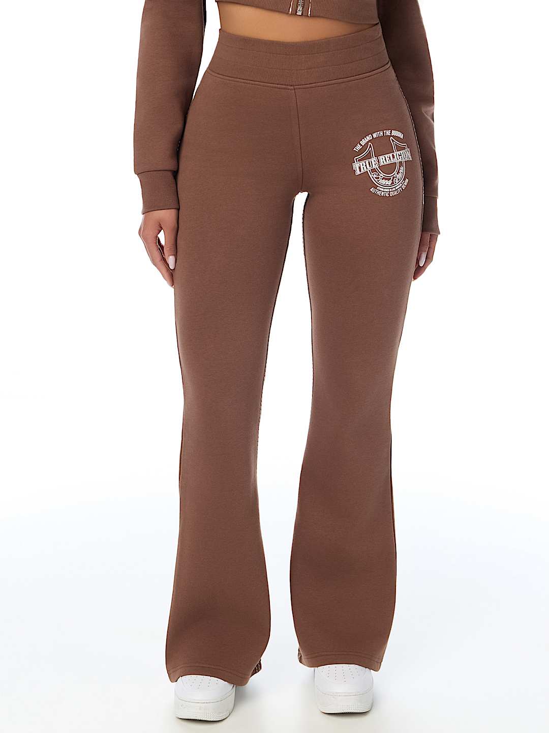 CRYSTAL MID RISE BIG T BOOTCUT SWEATPANT