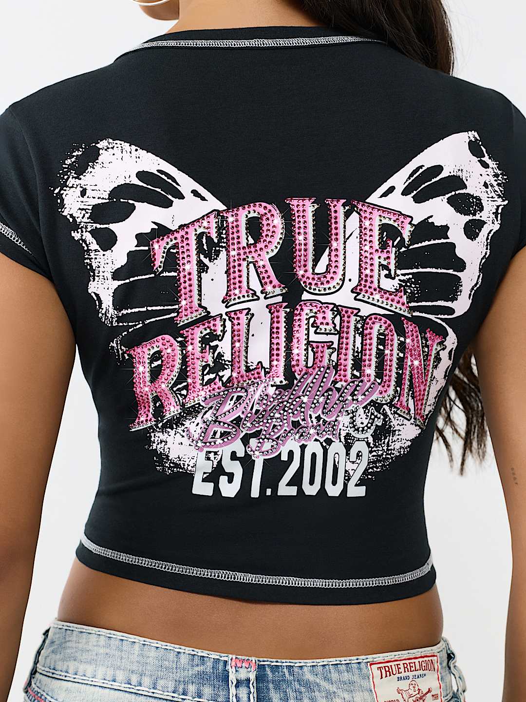 CRYSTAL WING NOTCH BABY TEE, image 1
