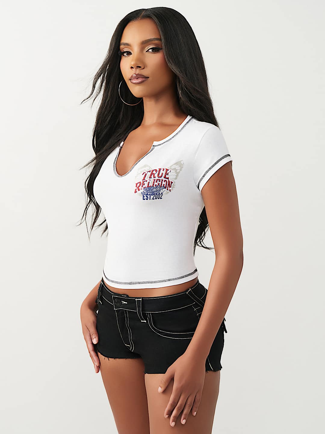 CRYSTAL WING NOTCH BABY TEE, image 5