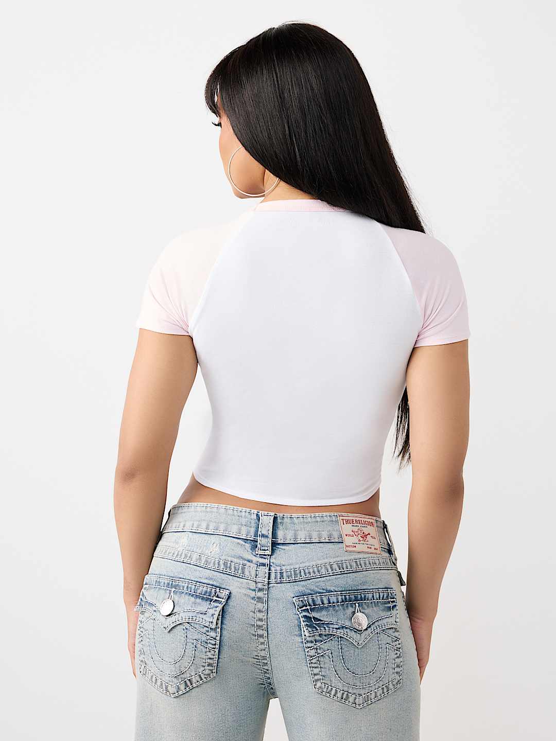 AIRBRUSH RUCHED RAGLAN BABY TEE