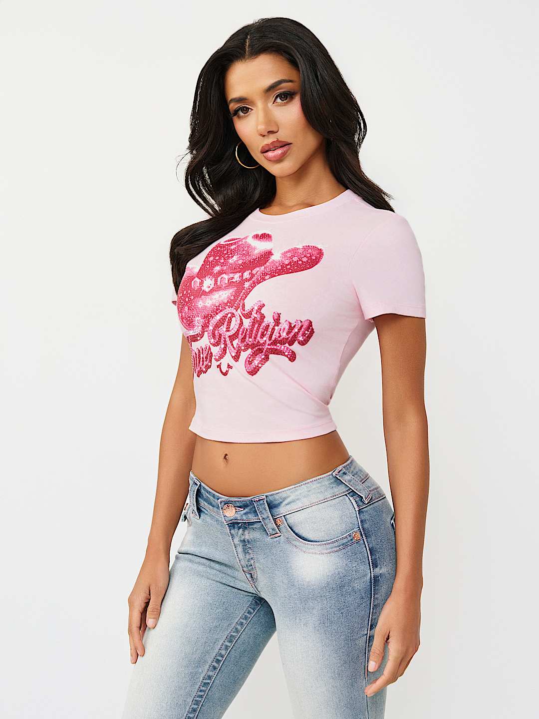 CRYSTAL COWGIRL CREWNECK BABY TEE, image 7