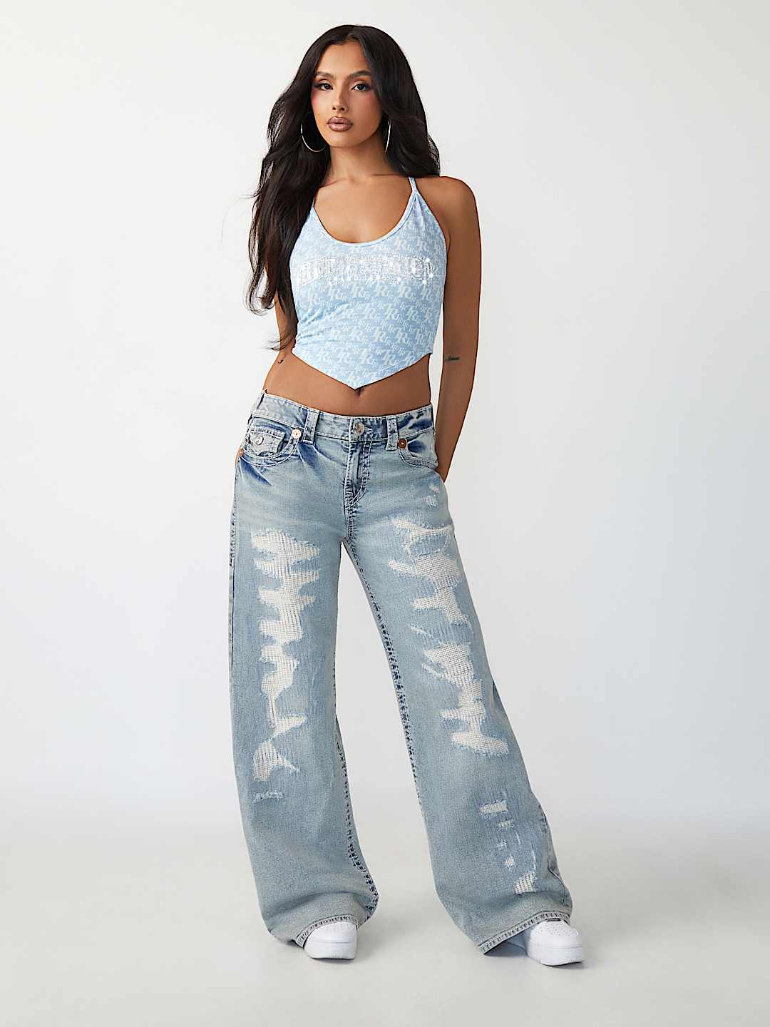 MONOGRAM HALTER SCARF TANK TOP, image 3