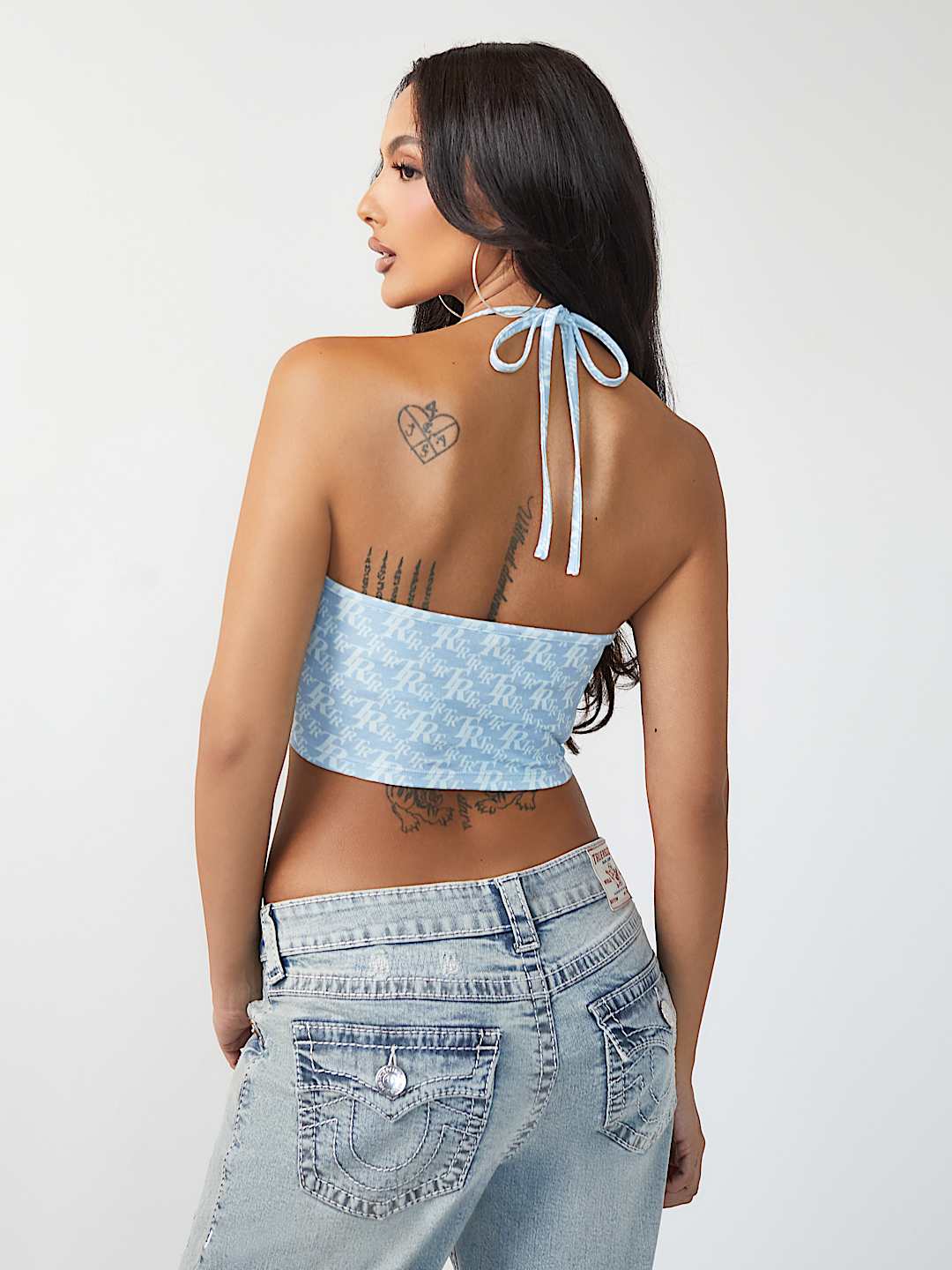 MONOGRAM HALTER SCARF TANK TOP, image 6