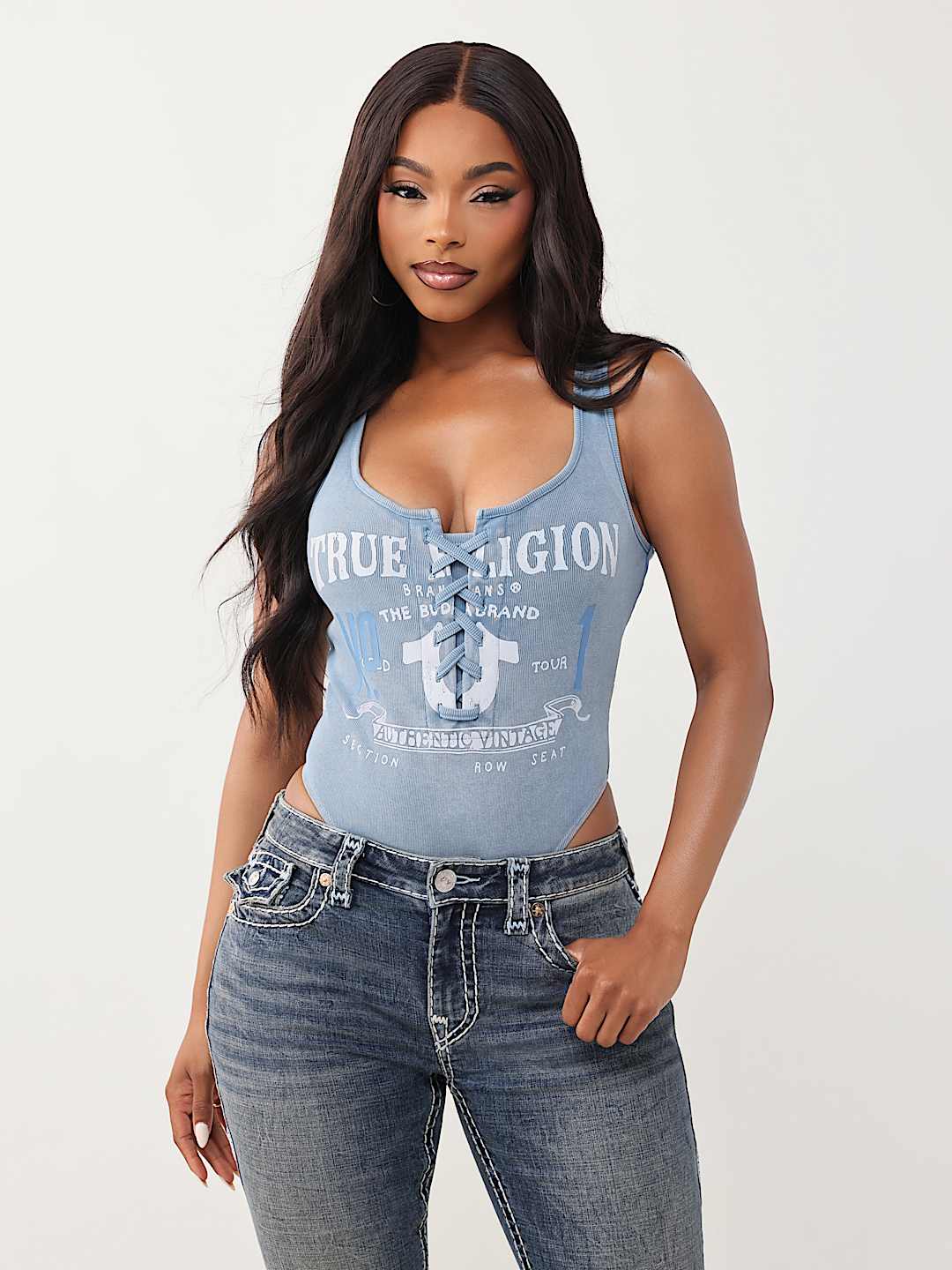 BODY CON CORDONES LAVADO, image 2