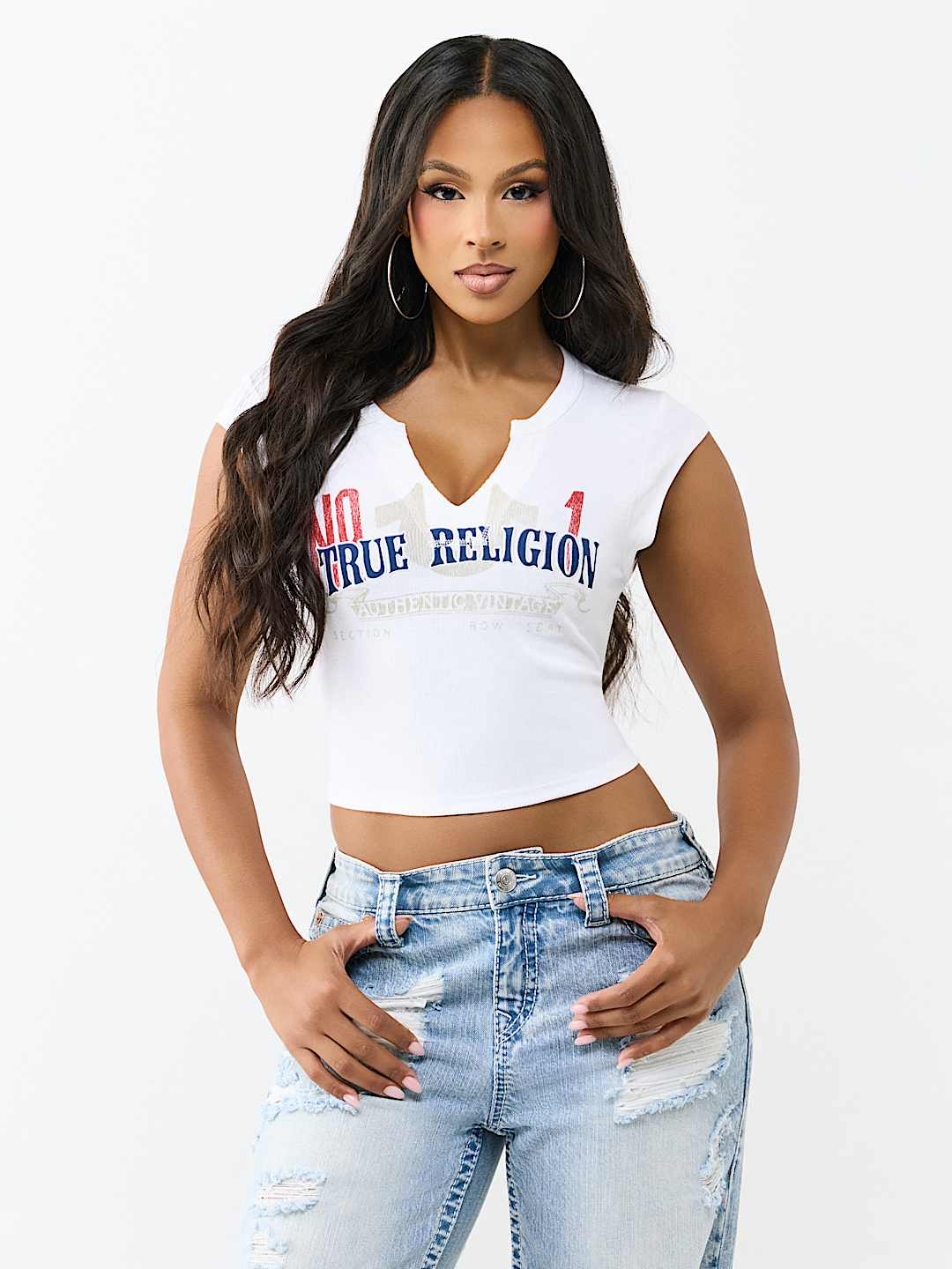 APPLIQU&Eacute; NOTCH TEE , image 2