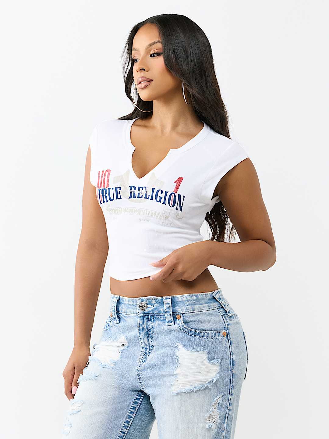APPLIQU&Eacute; NOTCH TEE , image 4