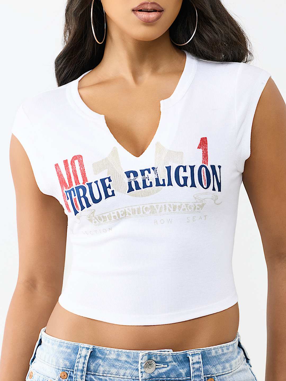 APPLIQU&Eacute; NOTCH TEE , image 1