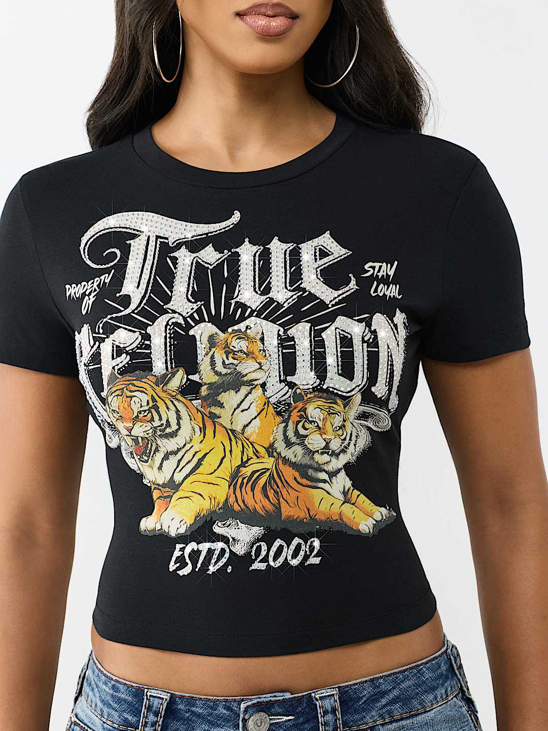 ON THE PROWL CRYSTAL BABY TEE