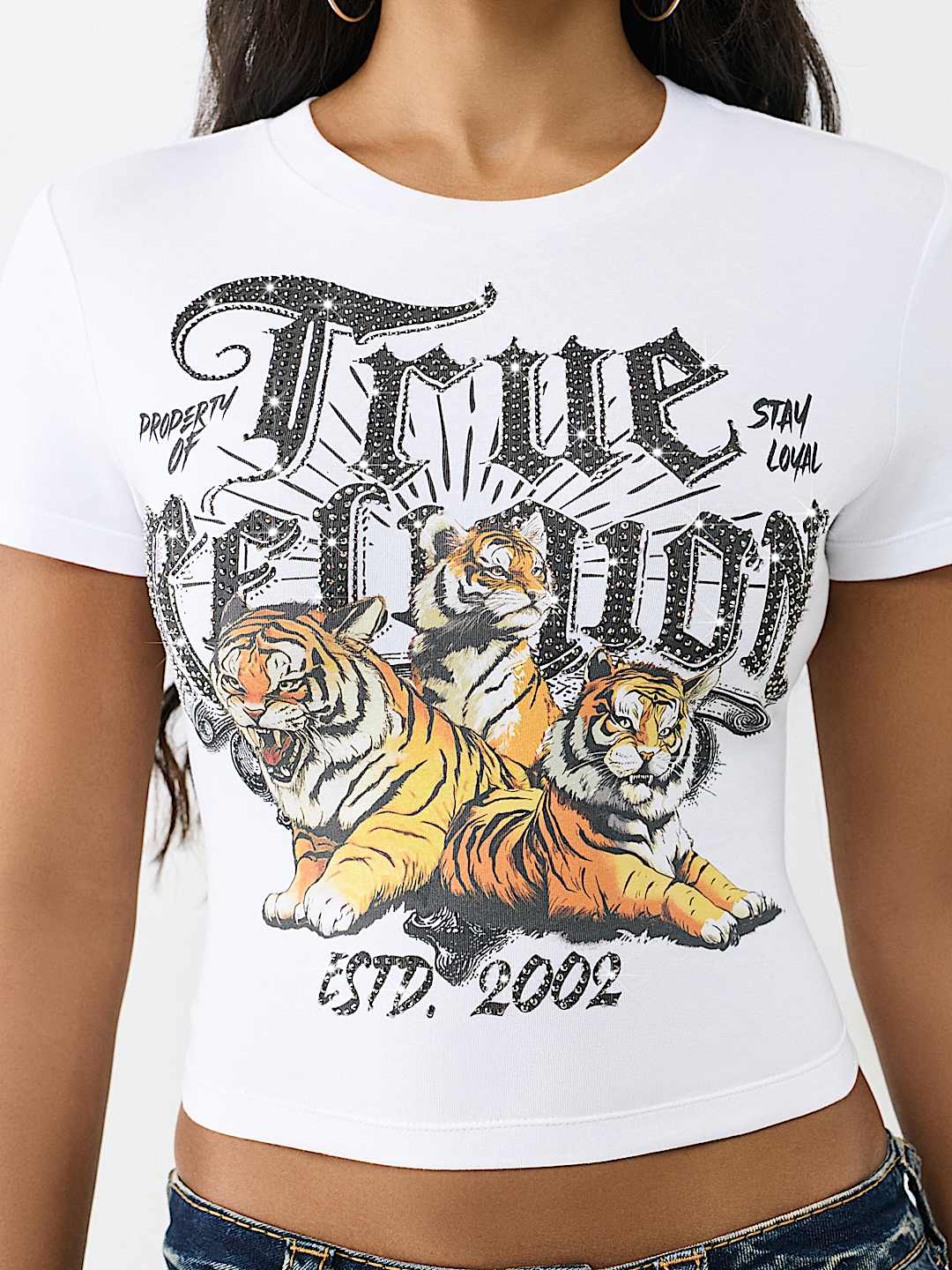 ON THE PROWL CRYSTAL BABY TEE