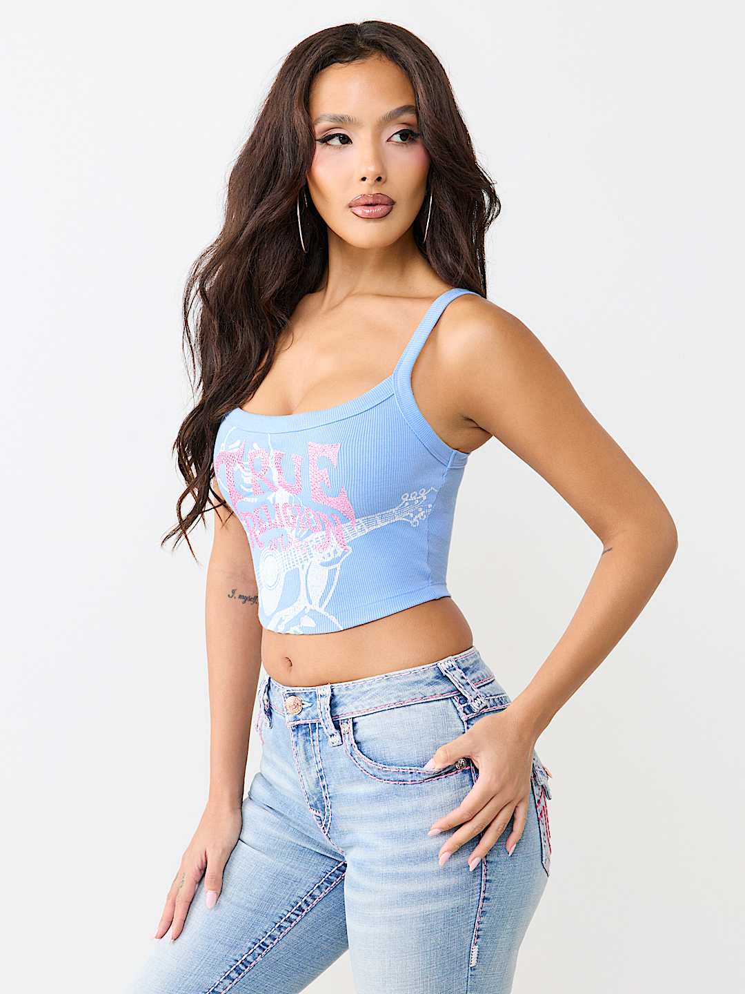 BUDDHA SCOOP NECK RIBBED TANK TOP
