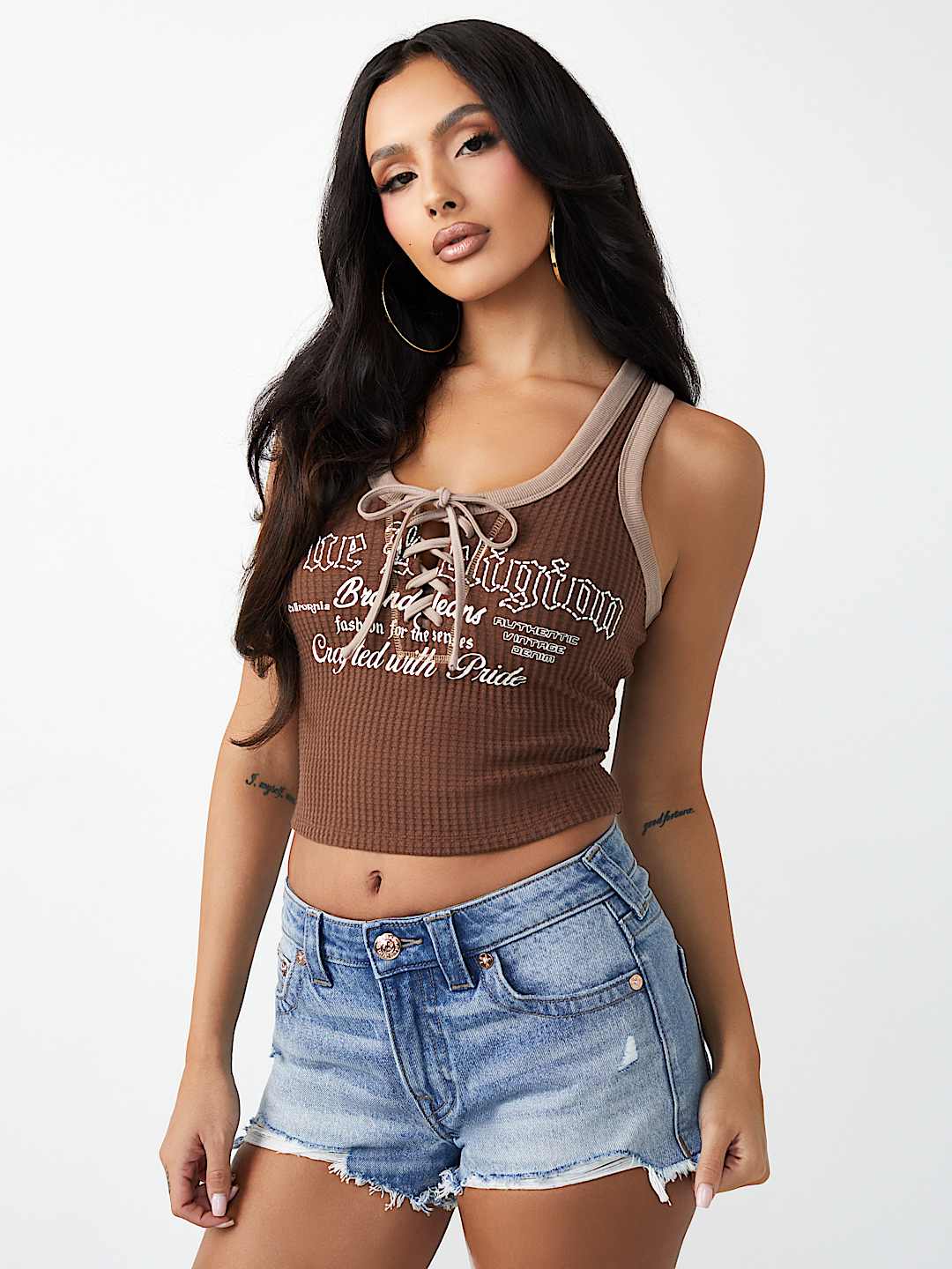 LACE-UP RACERBACK TANK TOP, image 2