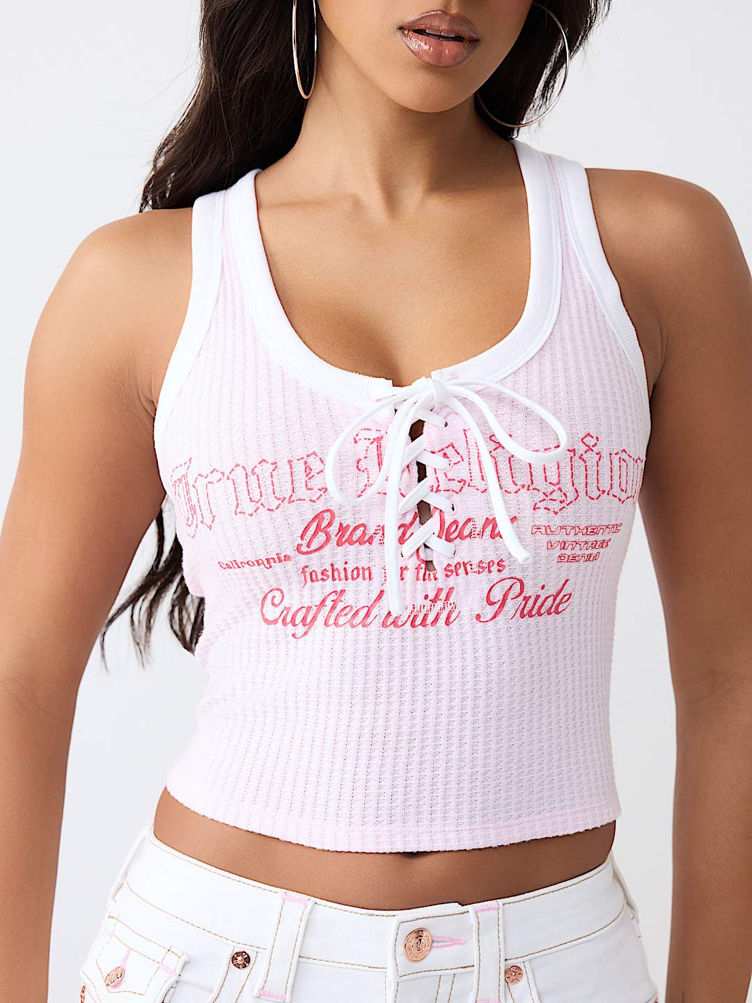 LACE-UP RACERBACK TANK TOP, image 1