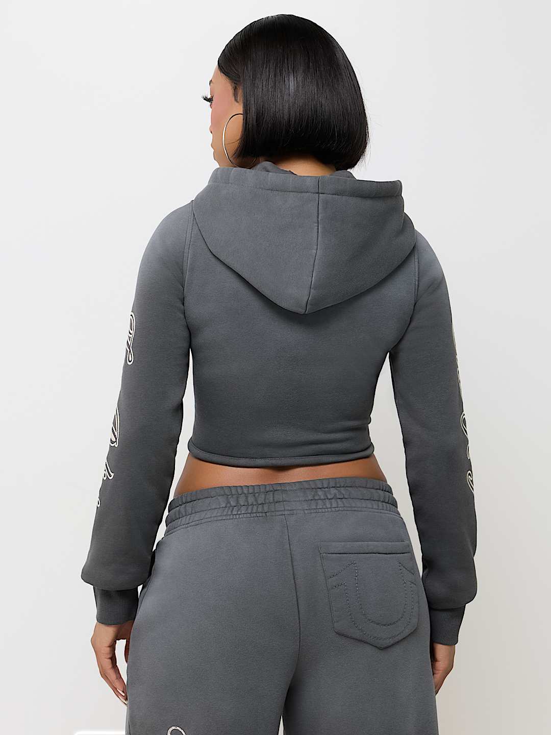 WASHED CORSET ZIP HOODIE