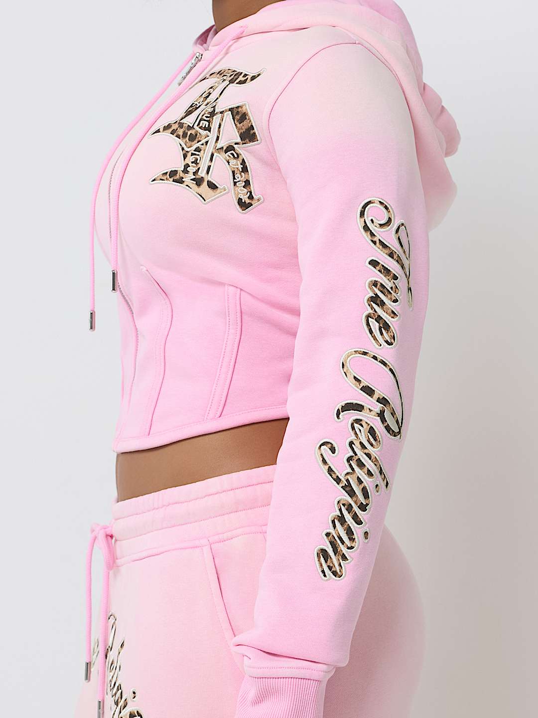 WASHED CORSET ZIP HOODIE