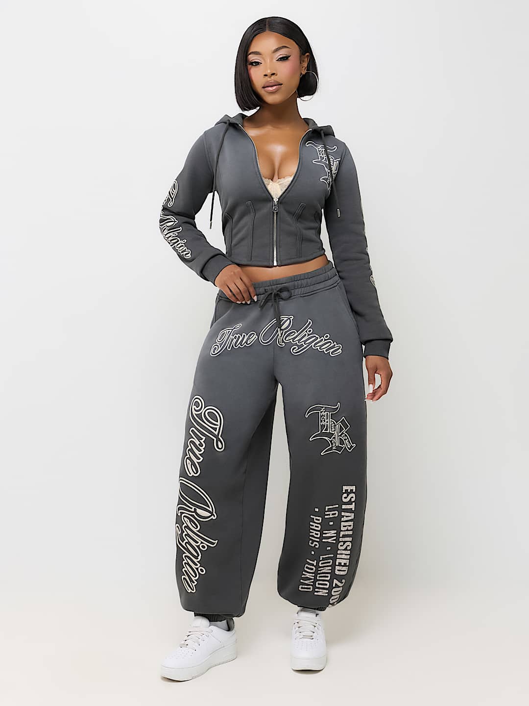 APPLIQU&Eacute; WASHED BAGGY JOGGER