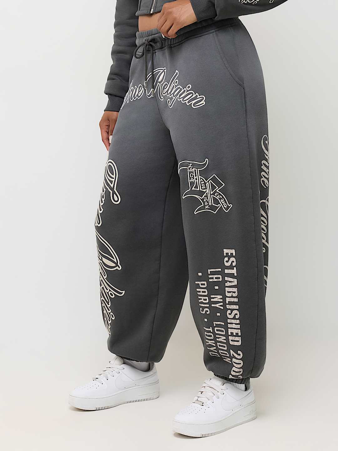 APPLIQU&Eacute; WASHED BAGGY JOGGER