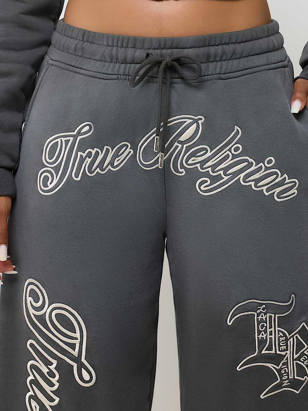 APPLIQU&Eacute; WASHED BAGGY JOGGER
