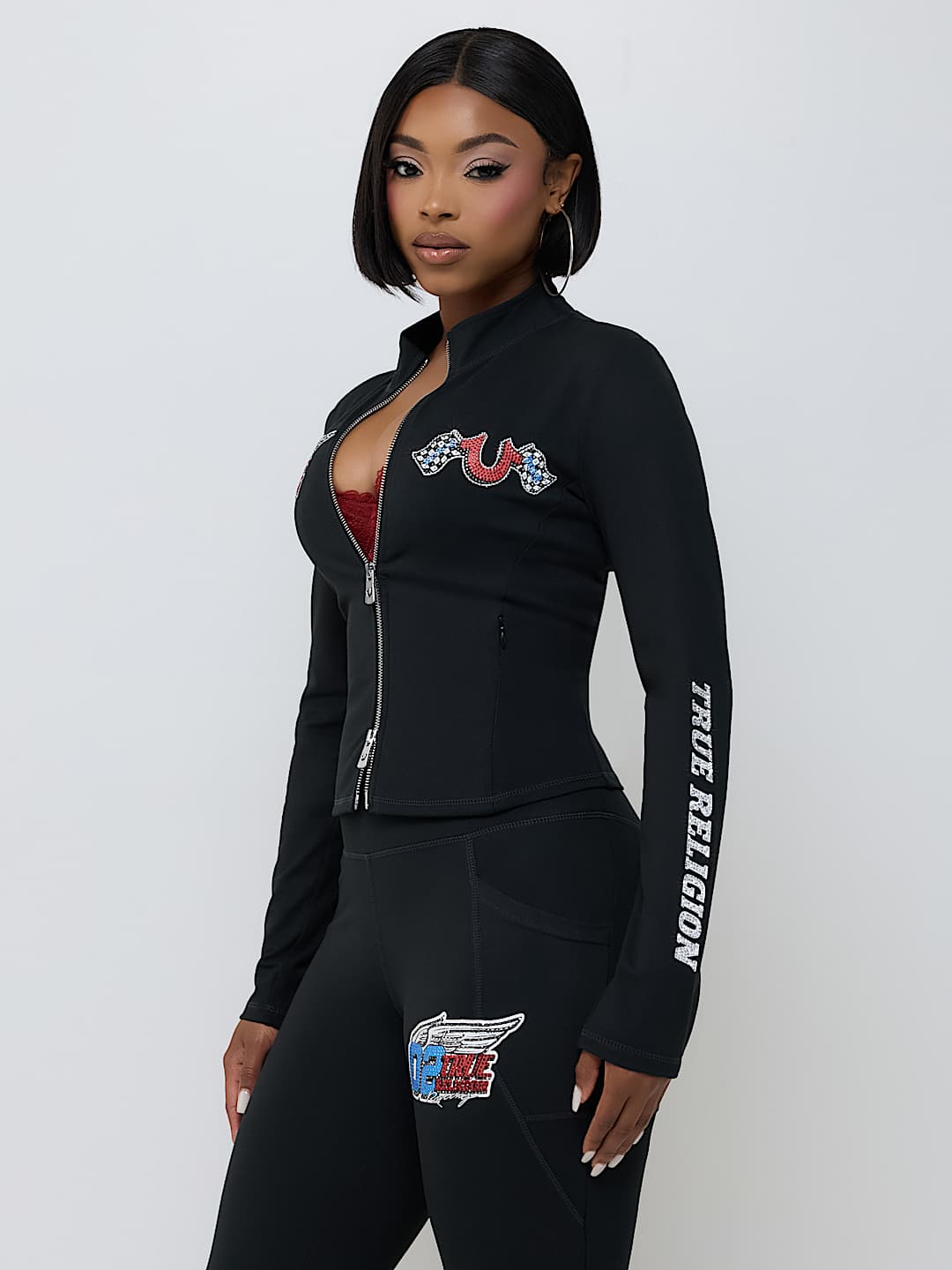 CRYSTAL SPORTY CONTOUR ZIP JACKET