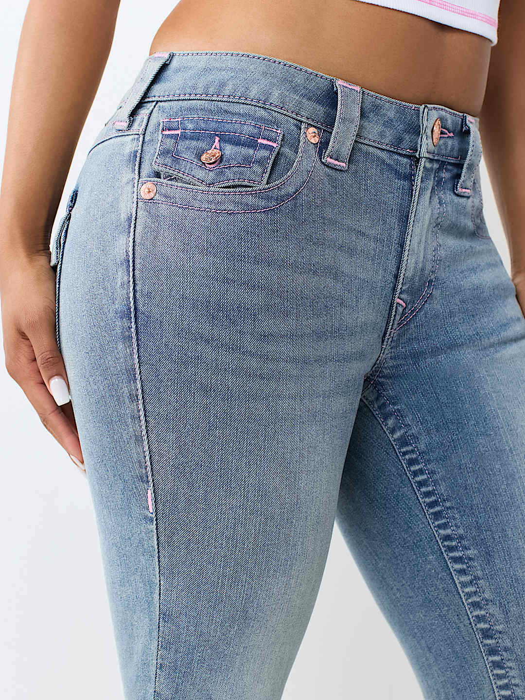 BECCA MID RISE CRYSTAL BOOTCUT JEAN