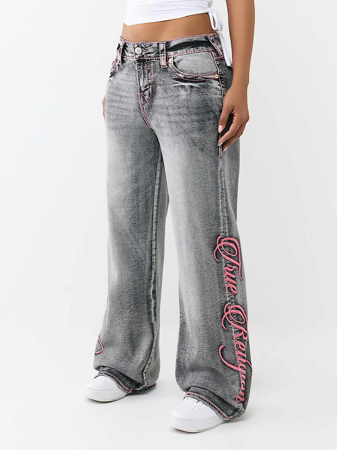 BOBBI MID RISE  BIG T SCRIPT FLAP BAGGY JEAN, image 2
