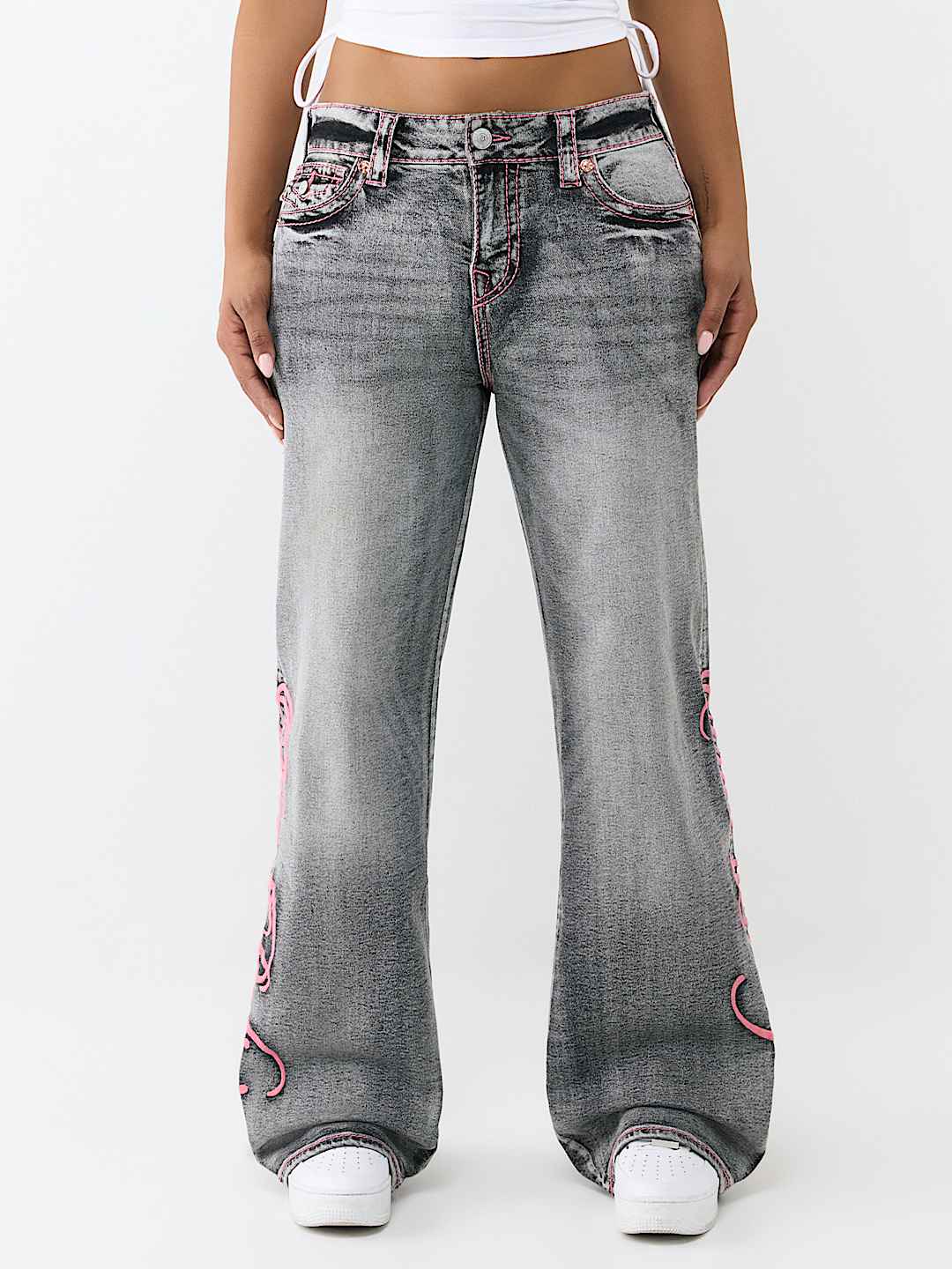 BOBBI MID RISE  BIG T SCRIPT FLAP BAGGY JEAN, image 4