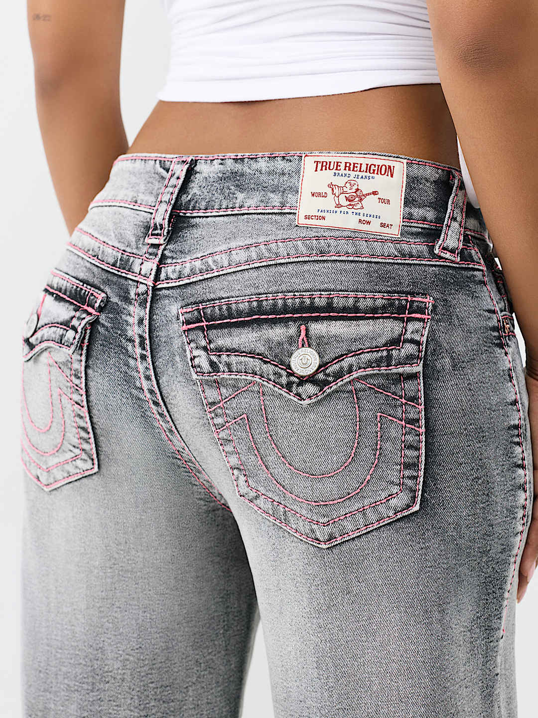 BOBBI MID RISE  BIG T SCRIPT FLAP BAGGY JEAN, image 1