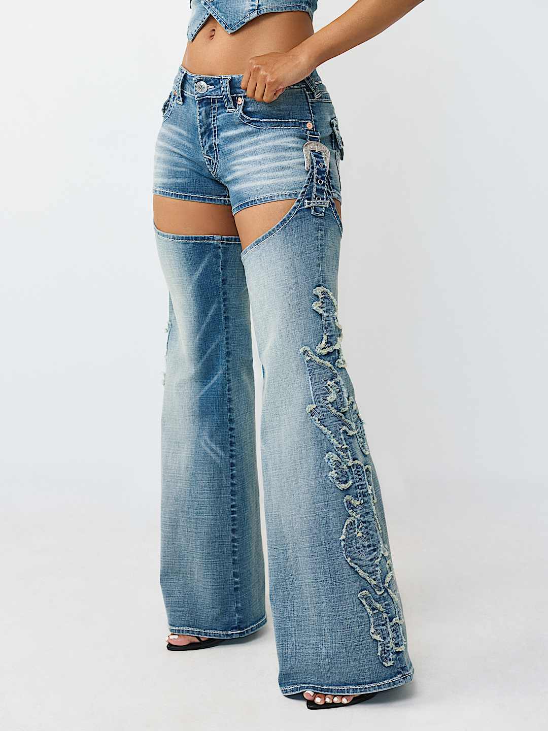 WESTERN BIG T RELAXED CHAP FLARE JEAN, image 4