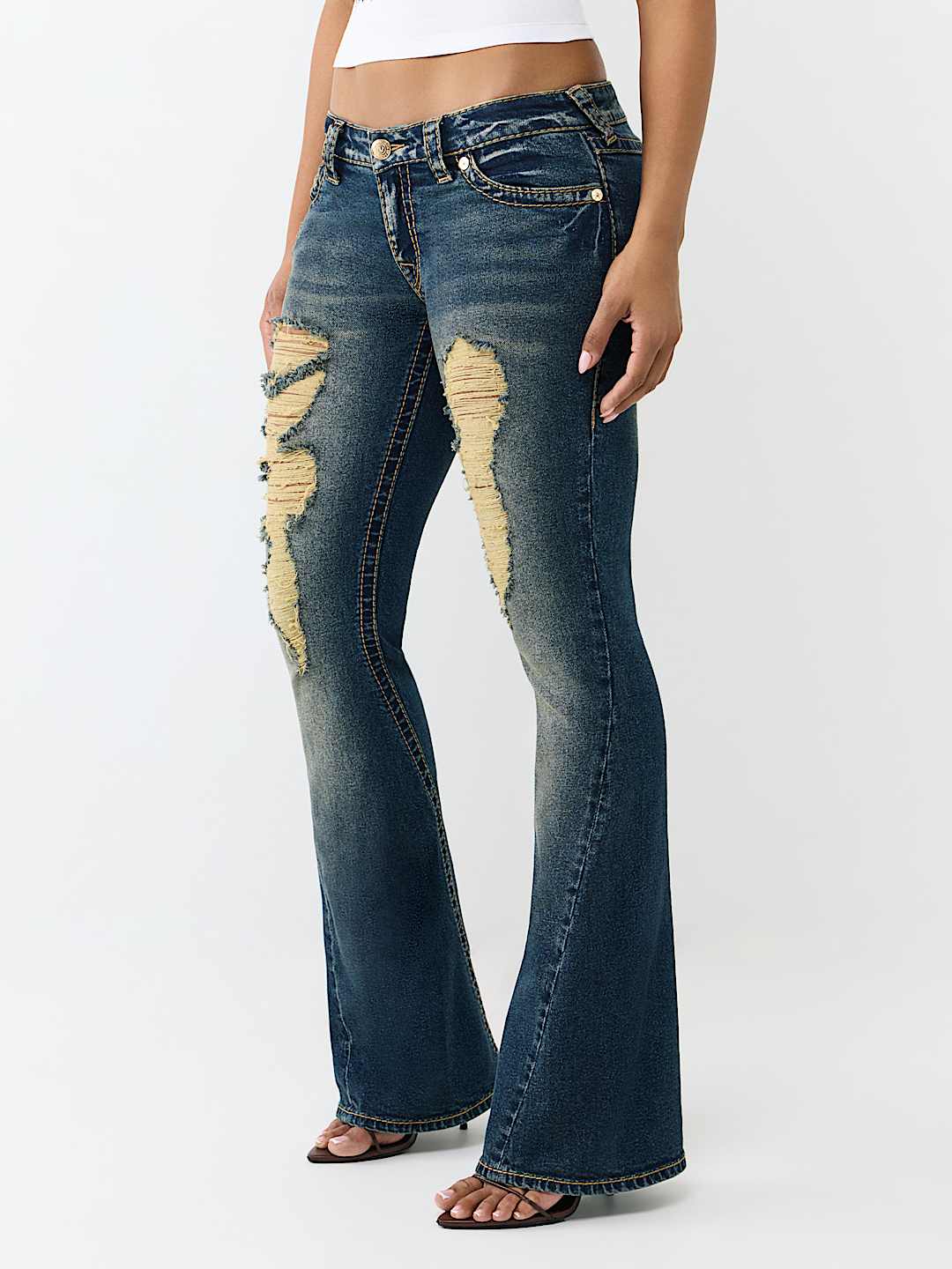 JOEY LOW RISE BIG T FLAP FLARE JEAN, image 3