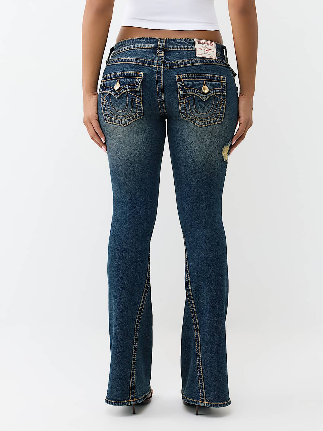 JOEY LOW RISE BIG T FLAP FLARE JEAN, image 7