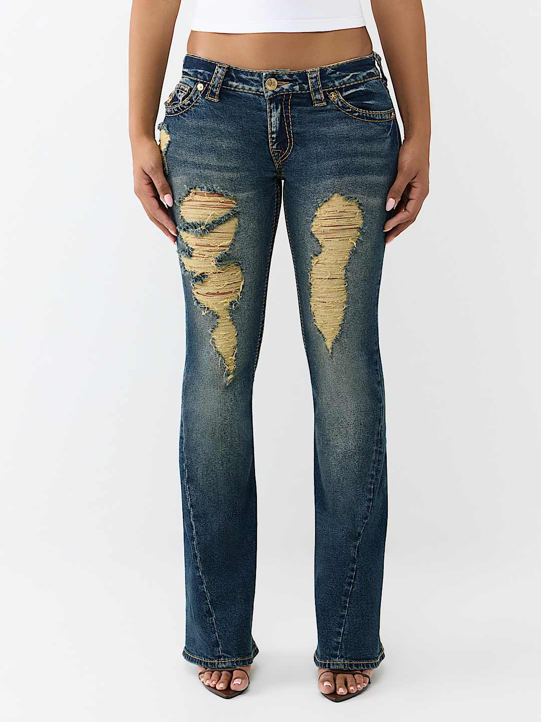 JOEY LOW RISE BIG T FLAP FLARE JEAN, image 1
