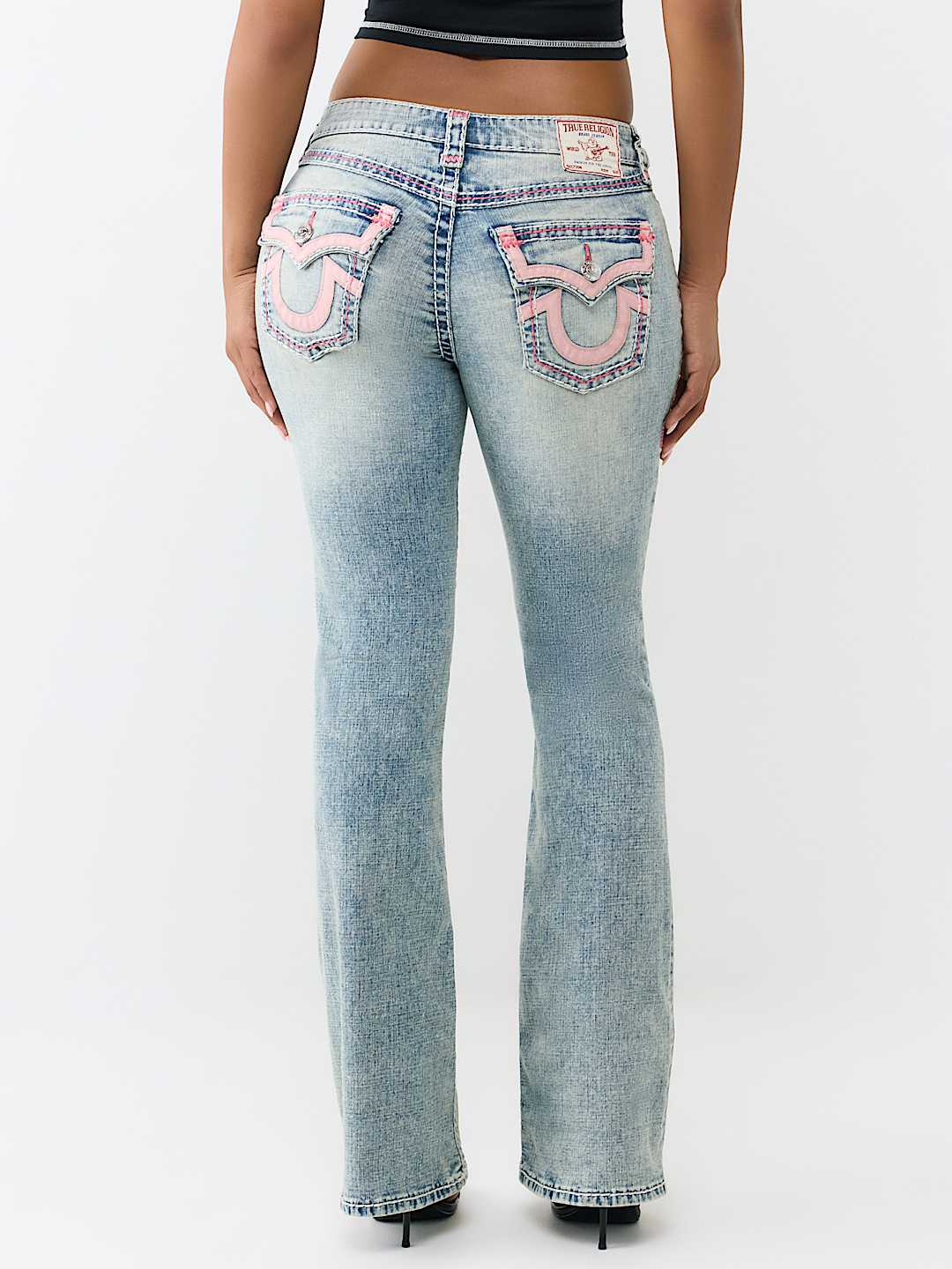 BECCA MID RISE SUPER T APPLIQU&Eacute; FLAP BOOTCUT JEAN, image 5