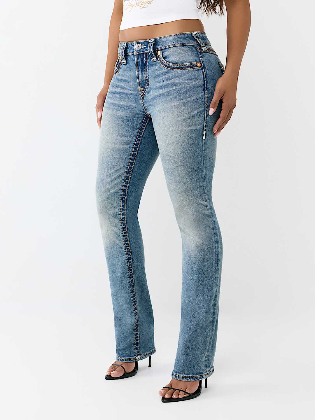 BILLIE MID RISE SUPER T APPLIQU&Eacute; FLAP STRAIGHT JEAN, image 4