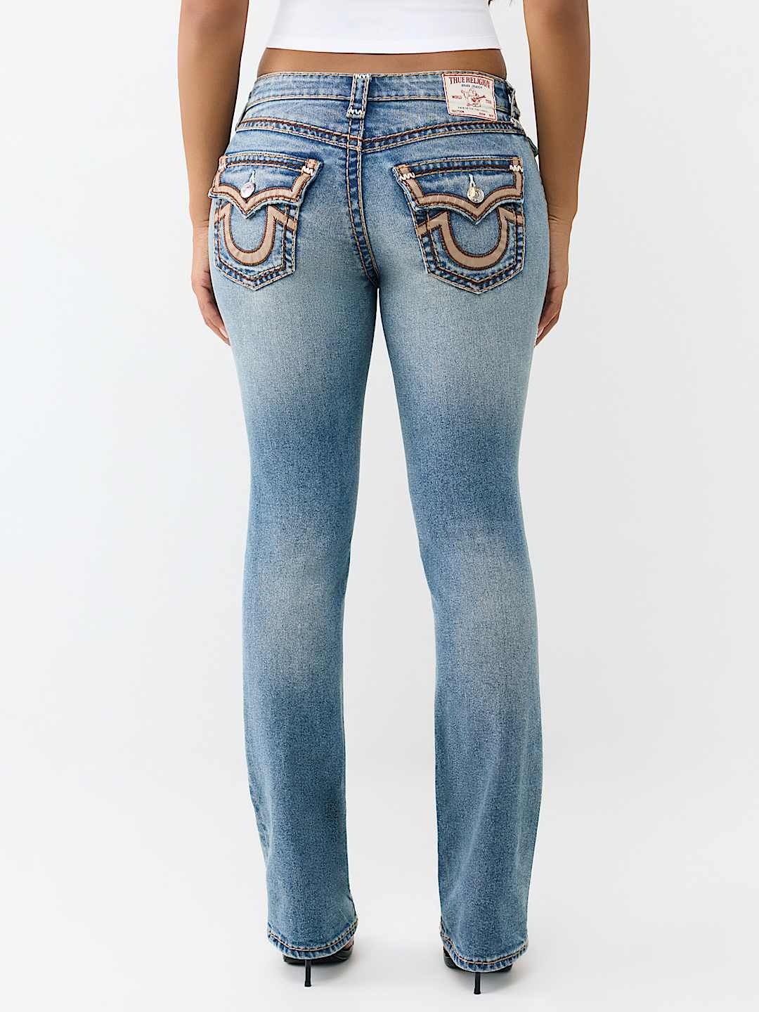 BILLIE MID RISE SUPER T APPLIQU&Eacute; FLAP STRAIGHT JEAN, image 5