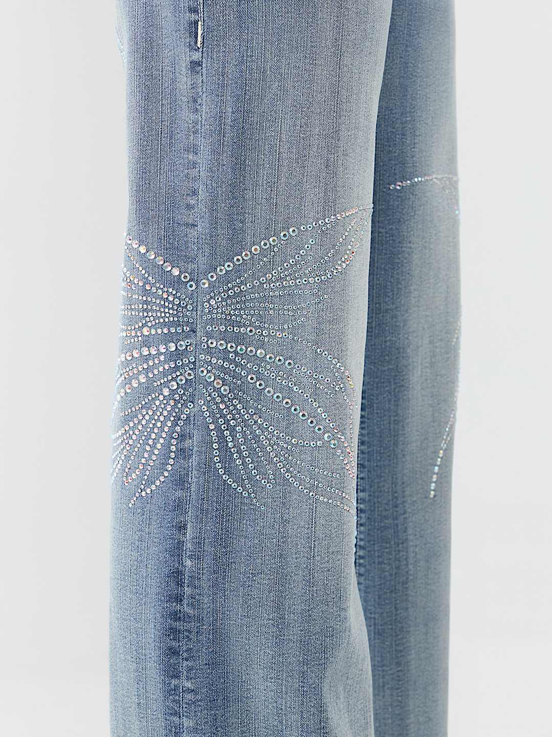 BOBBI MID RISE CRYSTAL BUTTERFLY BAGGY JEAN 