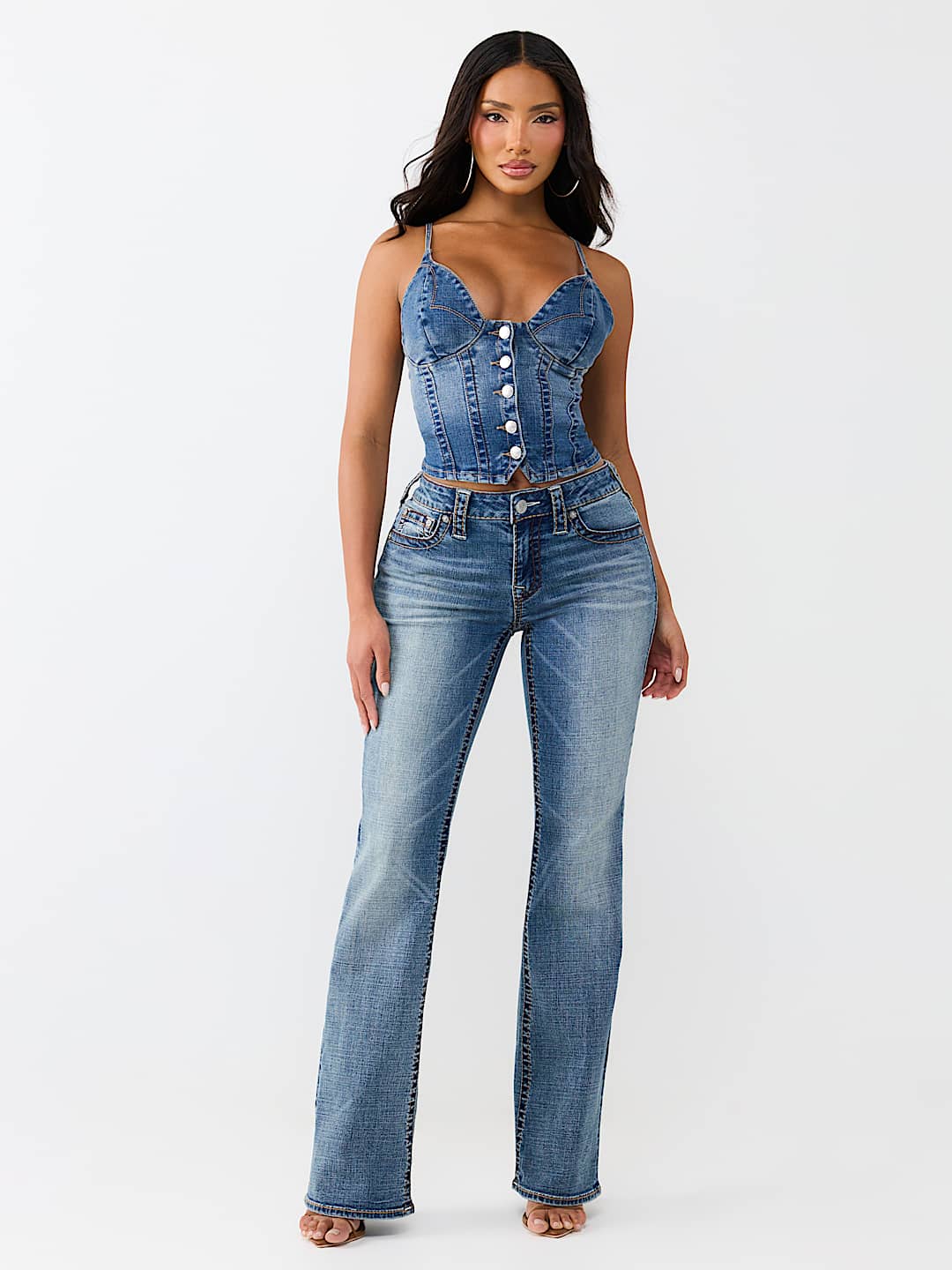 WESTERN DENIM BUSTIER TOP