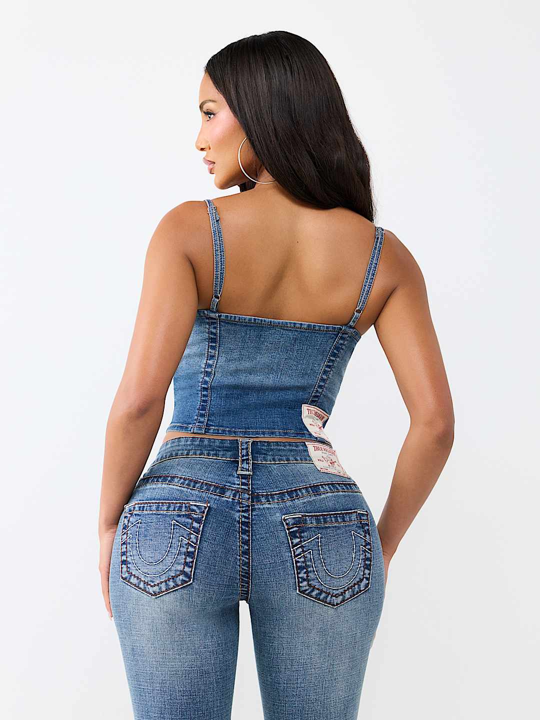 WESTERN DENIM BUSTIER TOP