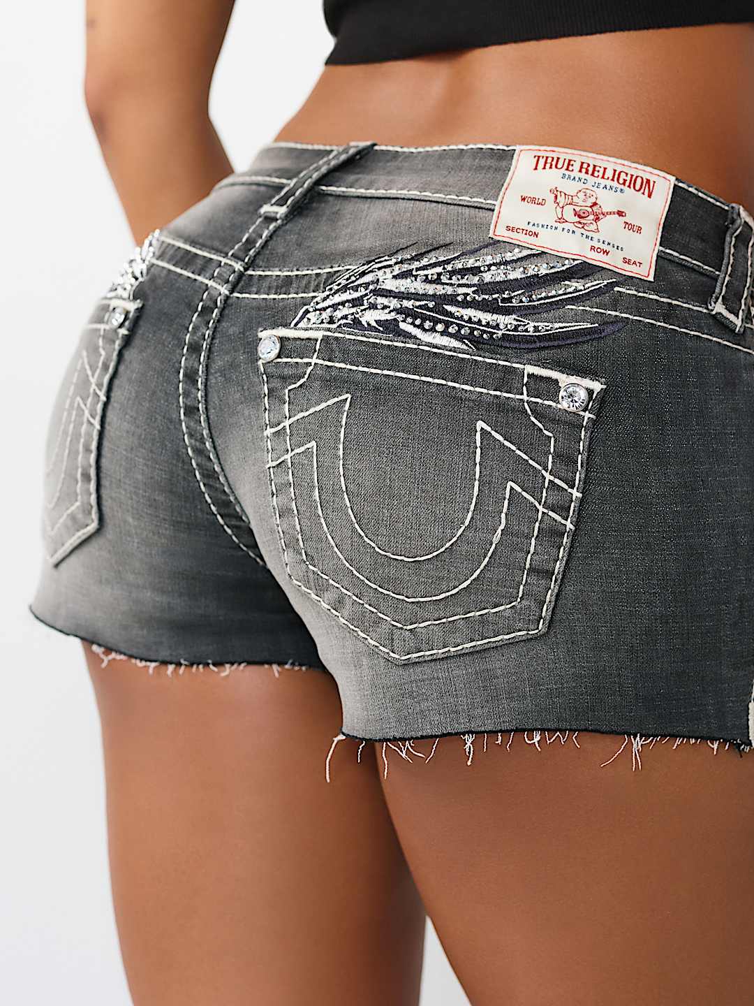 JOEY LOW RISE WINGED BIG T FLAP SHORT, image 1